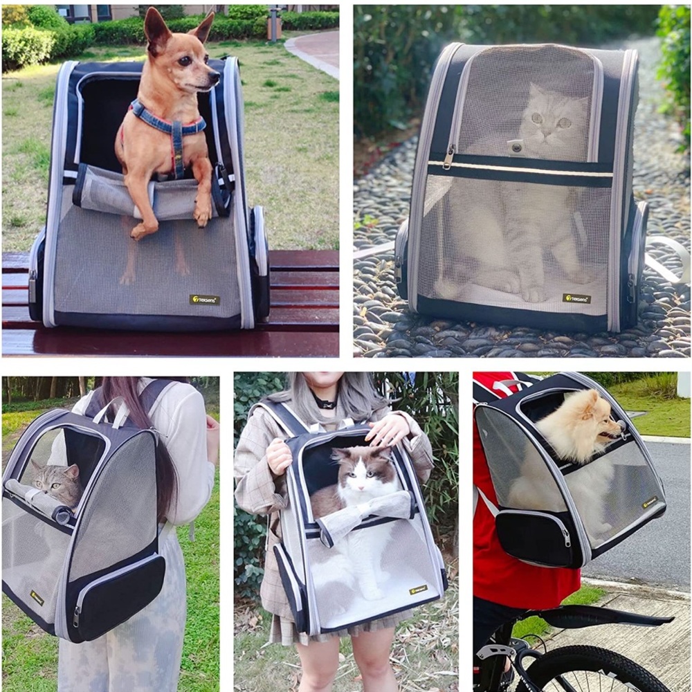 Innovative Traveler Bubble Backpack Pet Carriers for Cats and Dogs - black/gray - Picture 5 of 9